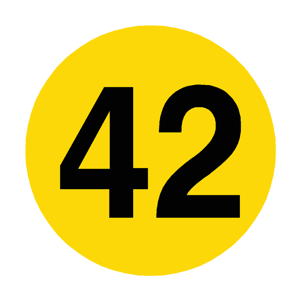 File 42 Number 42 Floor Marker