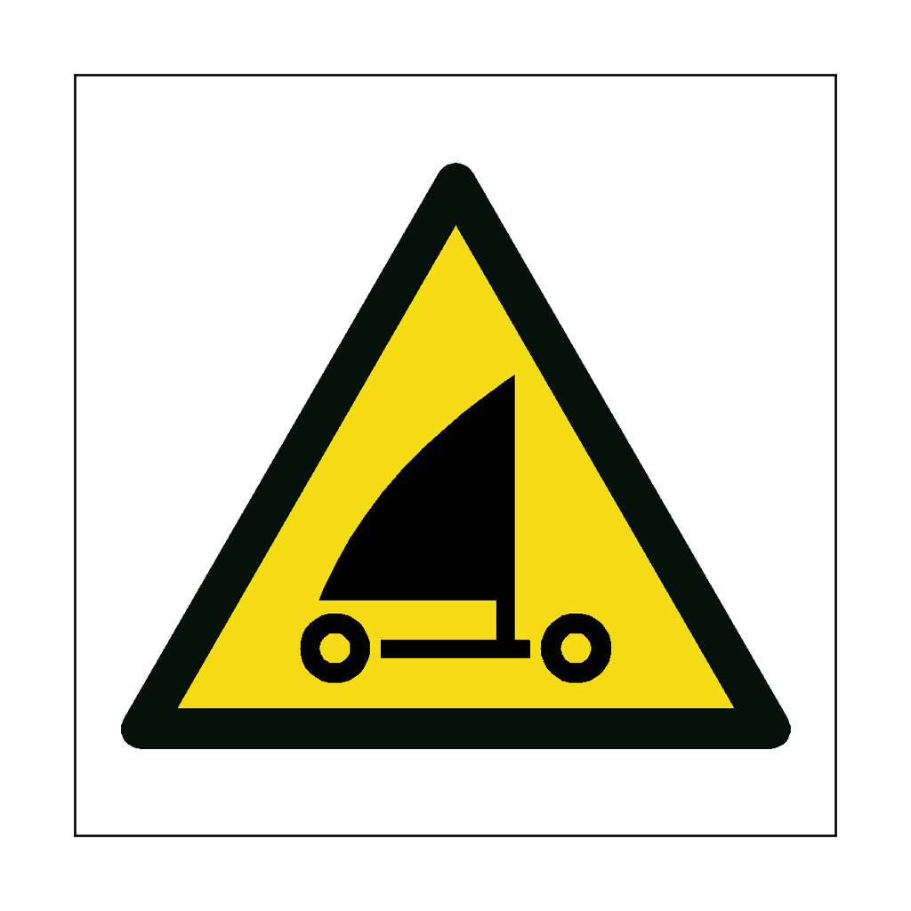 Sand Yachting Hazard Symbol Sign | Safety-Label.co.uk