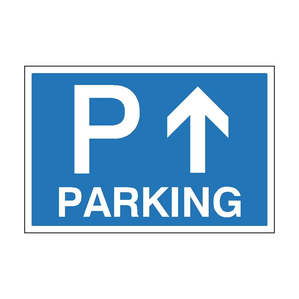 Parking Sign Arrow Up (Blue) | Safety-Label.co.uk