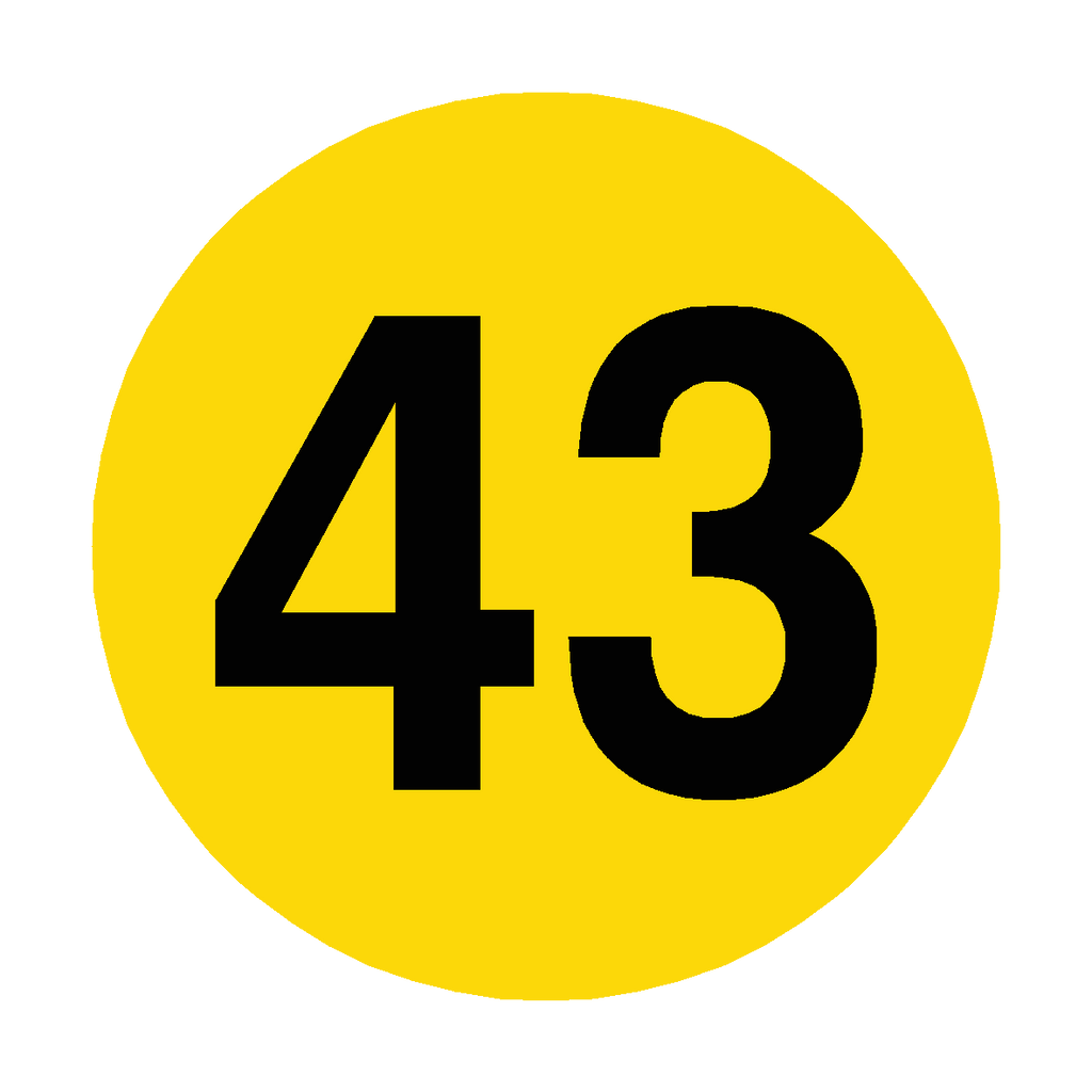 Number 43 Floor Marker | Safety-Label.co.uk