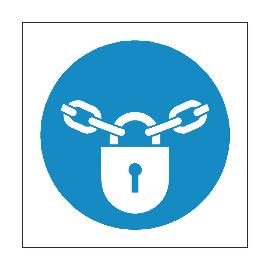 Keep Locked Symbol Door Sticker | Safety-Label.co.uk