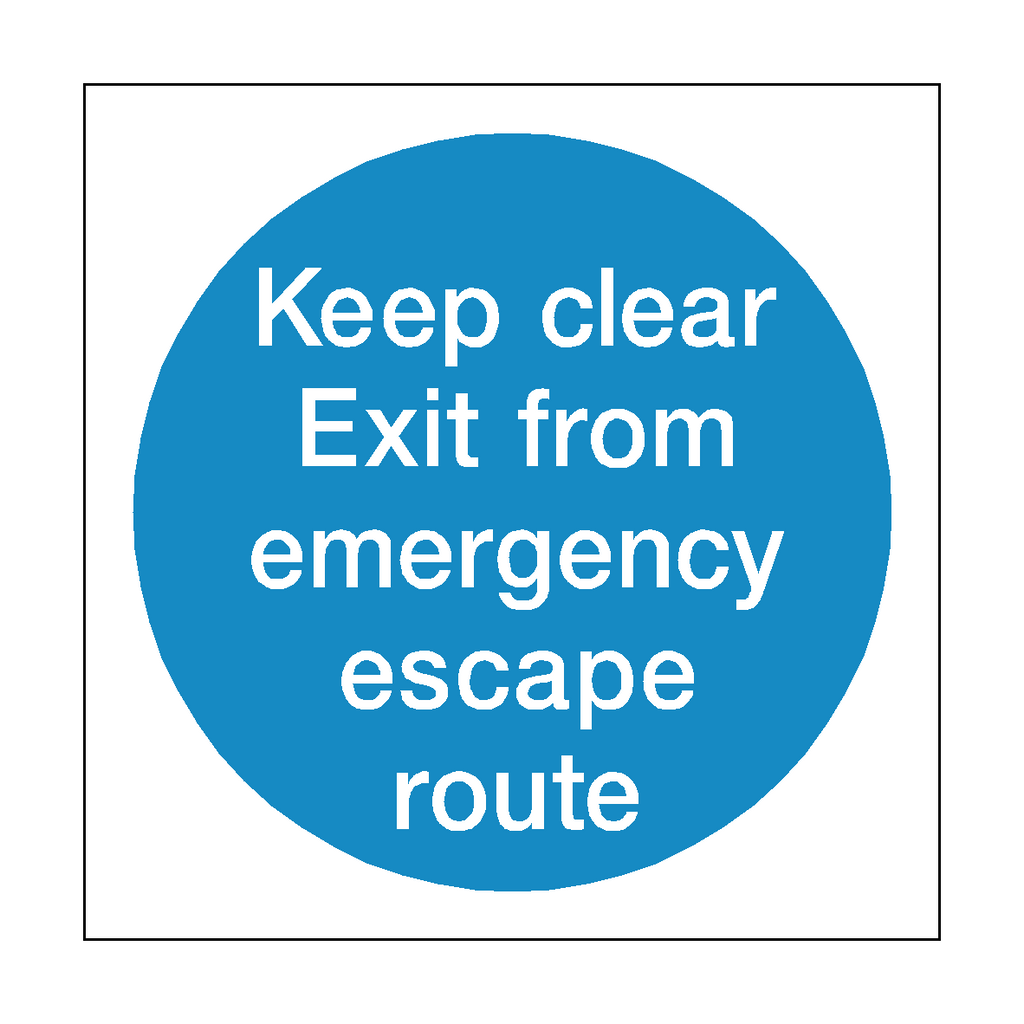 Keep Clear Emergency Route Sign | Safety-Label.co.uk