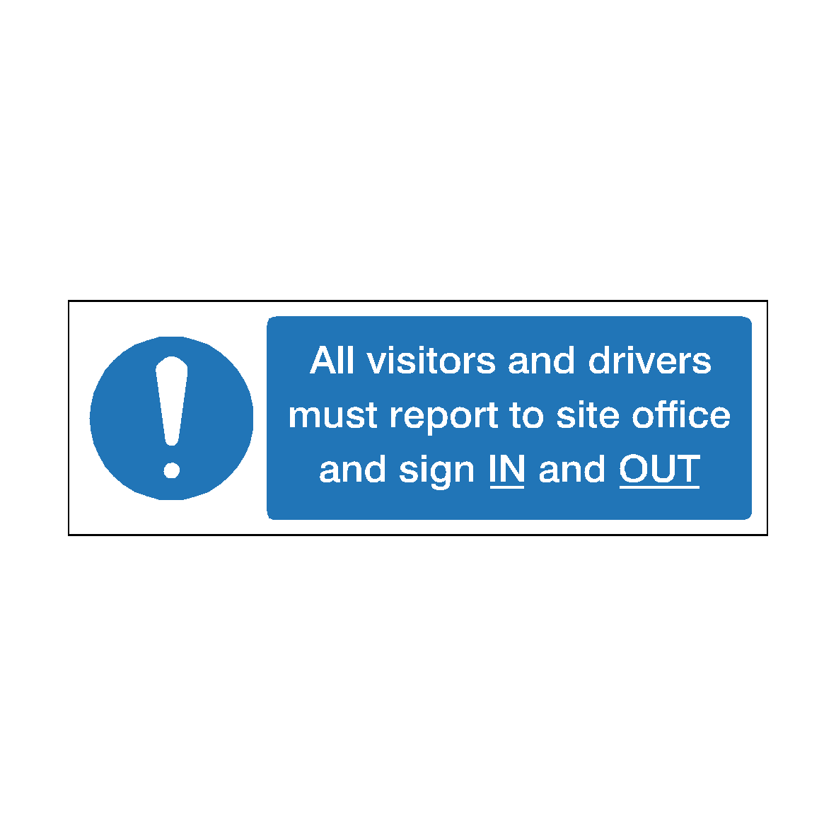 All Visitors Sign IN And OUT Label