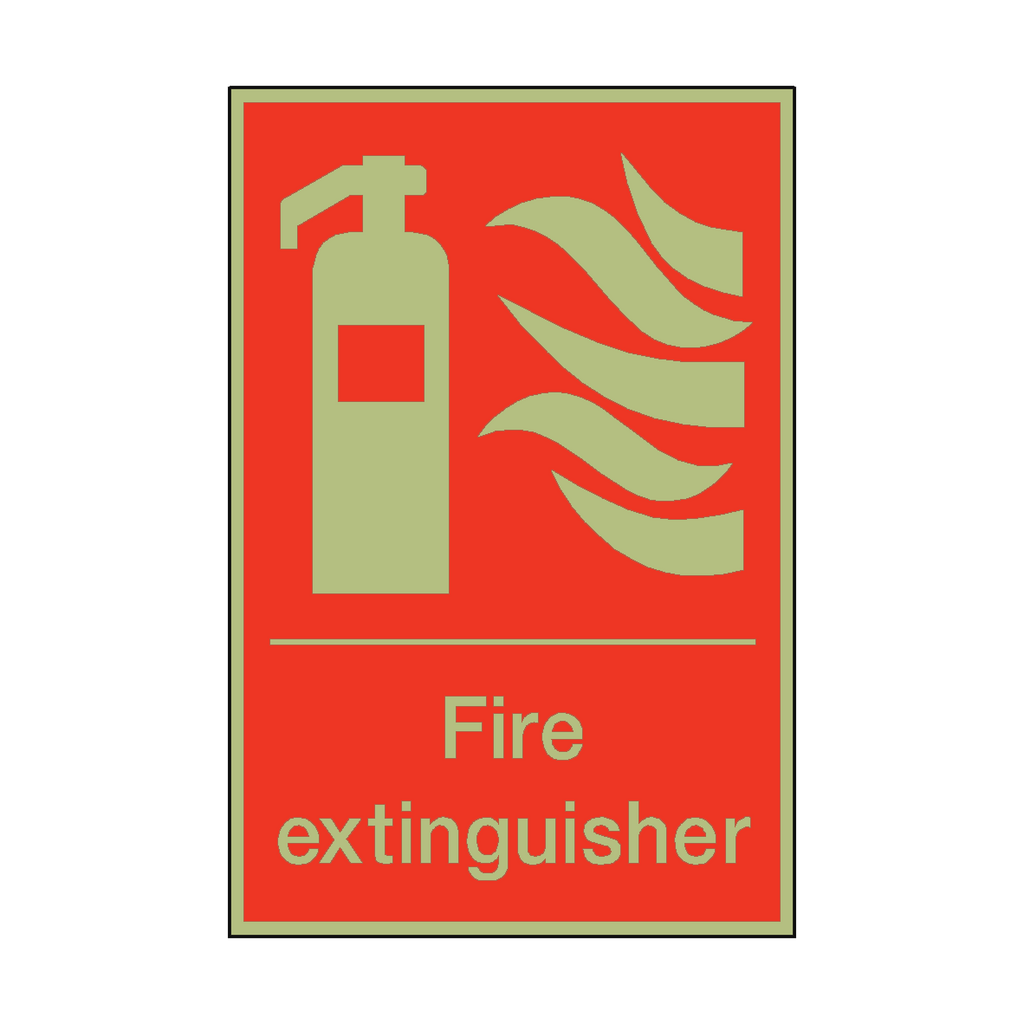 Photoluminescent Fire Extinguisher Sticker | Safety-Label.co.uk