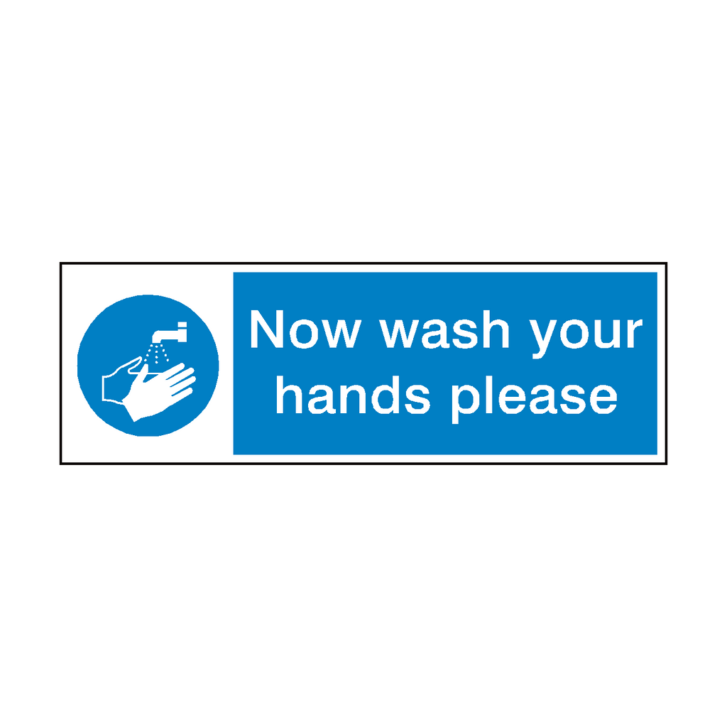 Now Wash Your Hands Hygiene Sticker | Safety-Label.co.uk