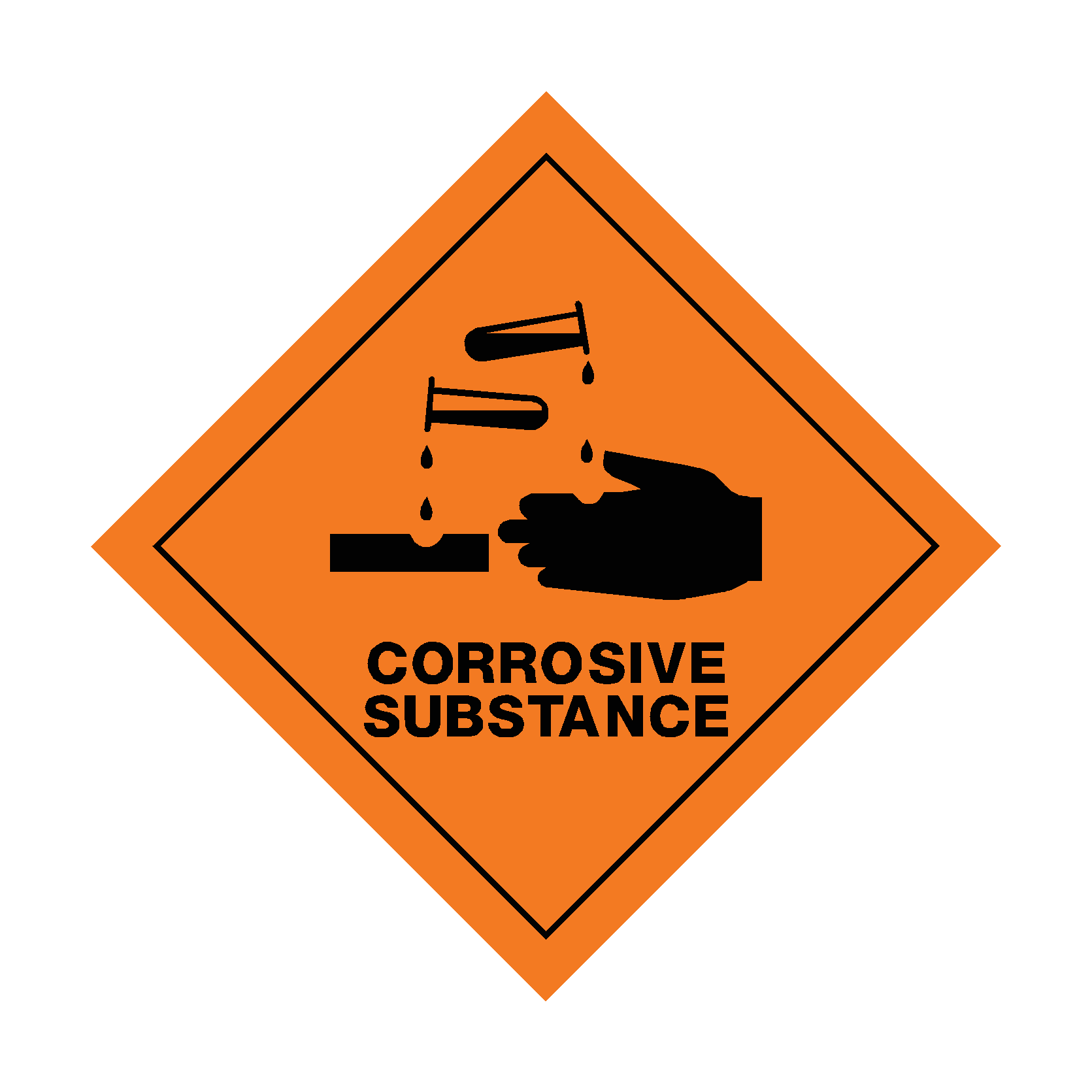 Corrosive Substance Sticker | Safety-Label.co.uk