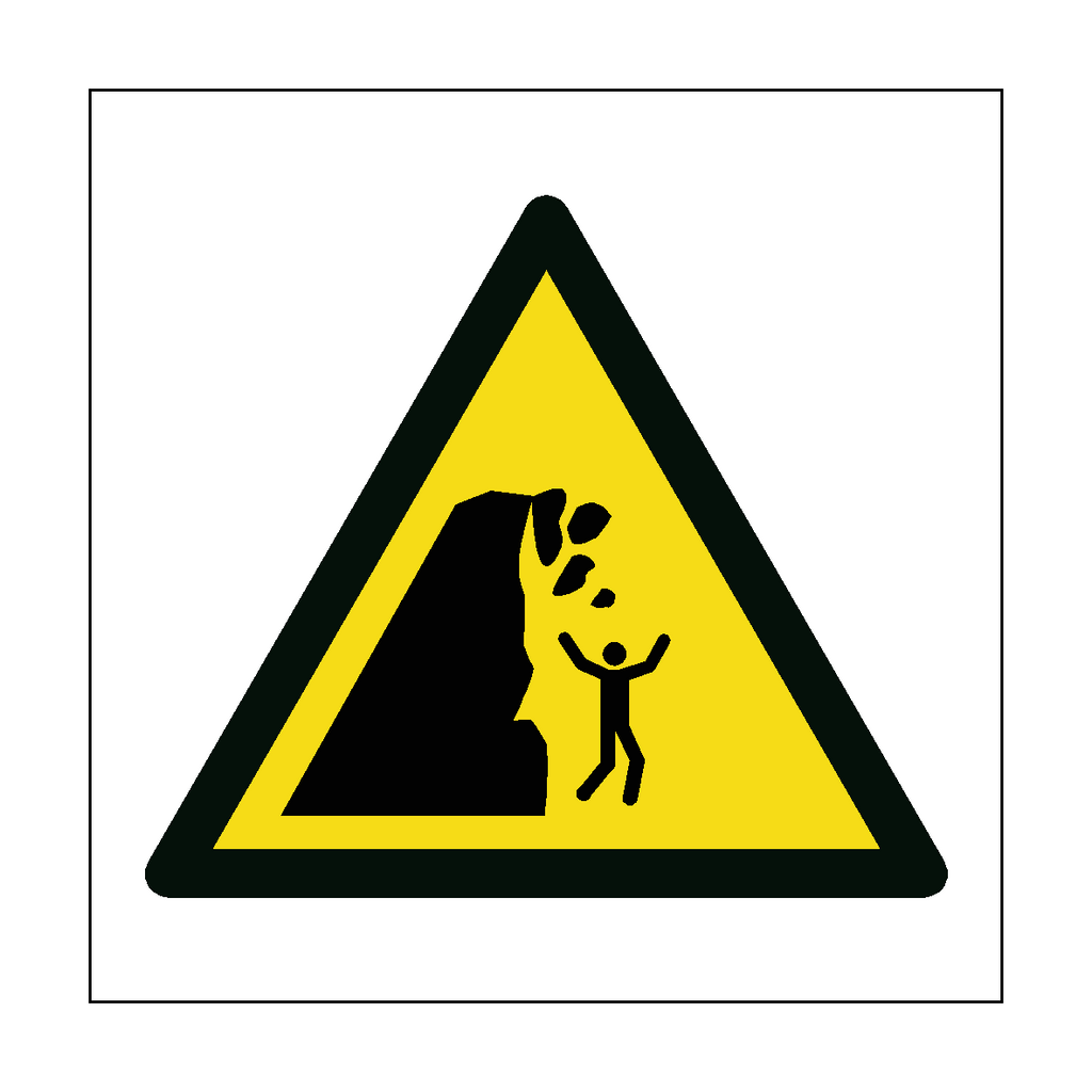 Unstable Cliff Hazard Symbol Sign | Safety-Label.co.uk