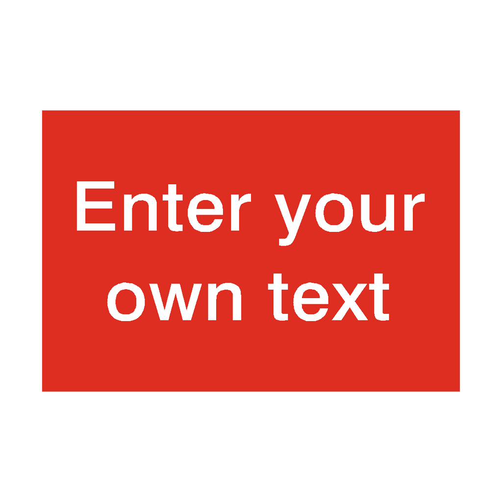 Custom Sticker Red / White Landscape | Safety-Label.co.uk