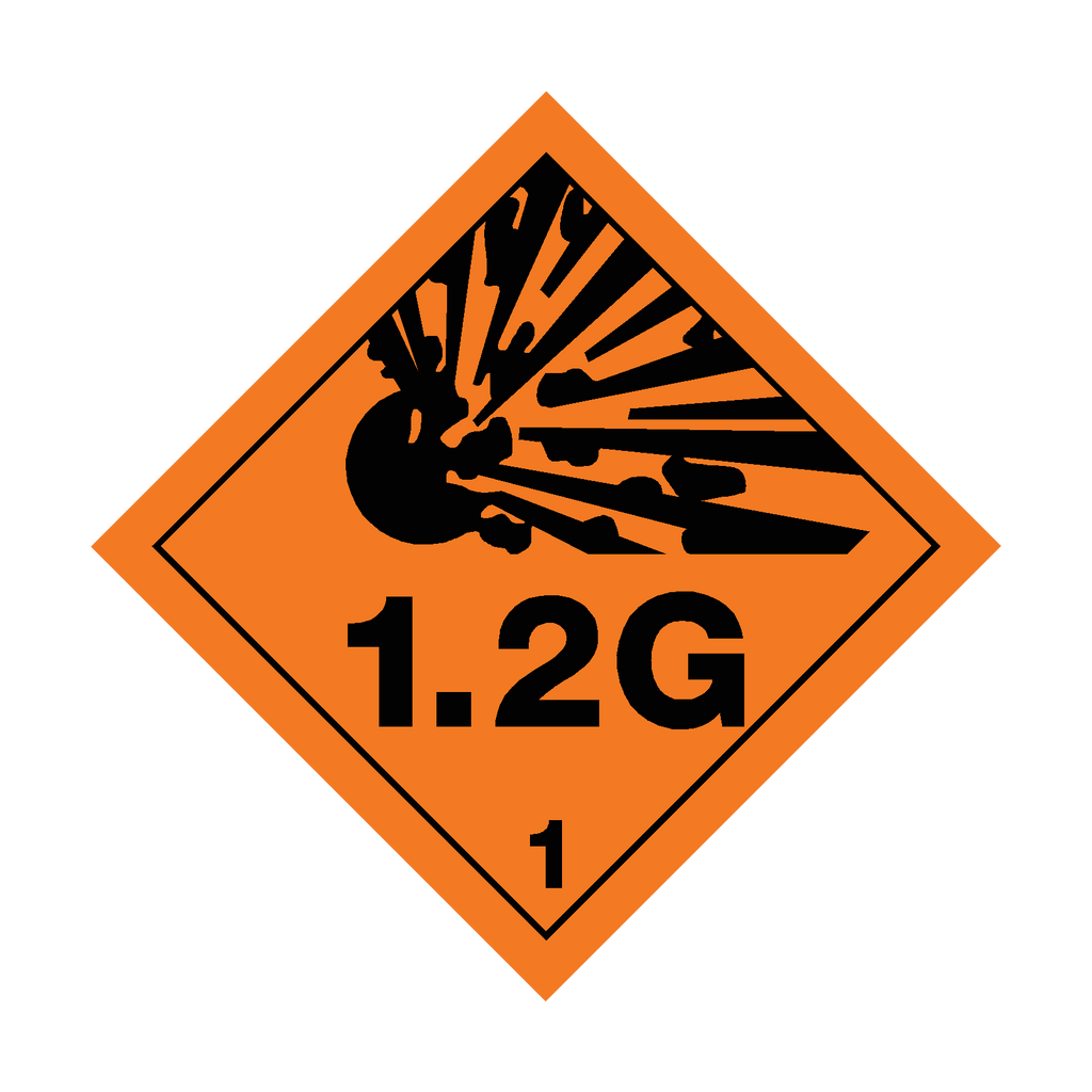 Explosives Class 1.2G Sign | Safety-Label.co.uk