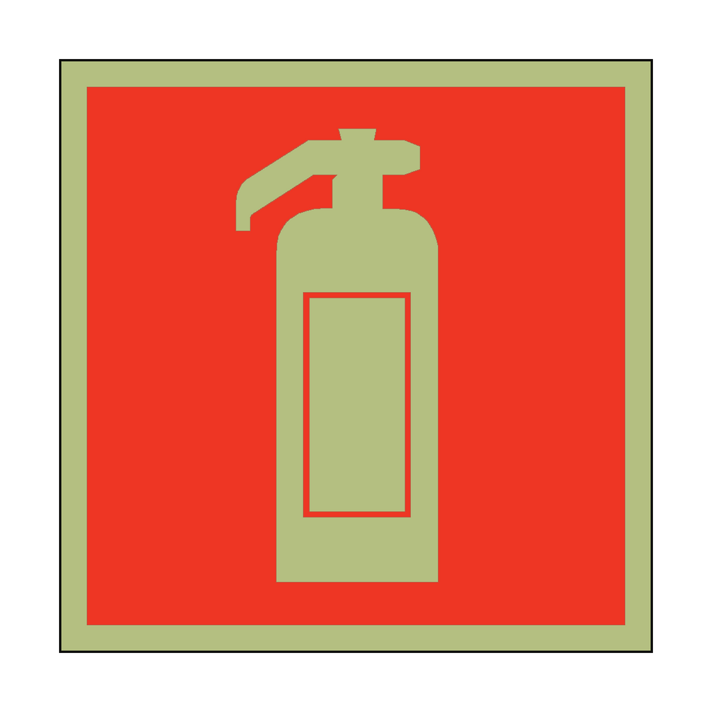 Photoluminescent Fire Extinguisher Symbol Safety Sticker | Safety-Label.co.uk