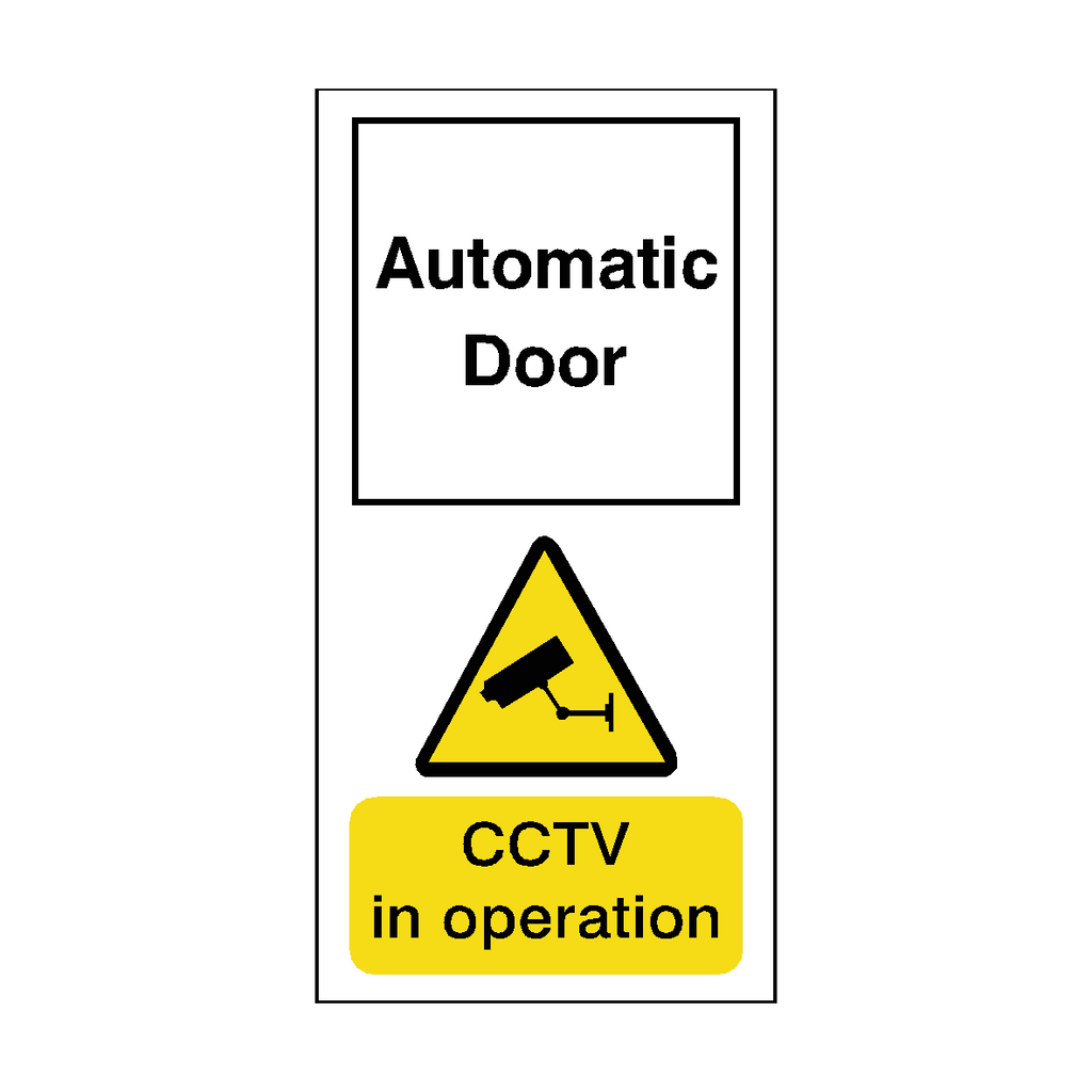 Automatic Door CCTV In Operation Security Tall Sticker | Safety-Label.co.uk