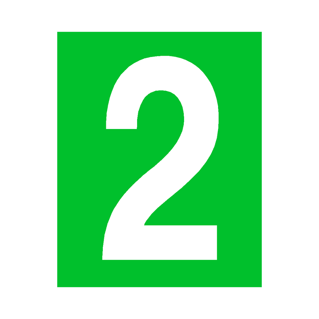Green Number 2 Sign | Safety-Label.co.uk