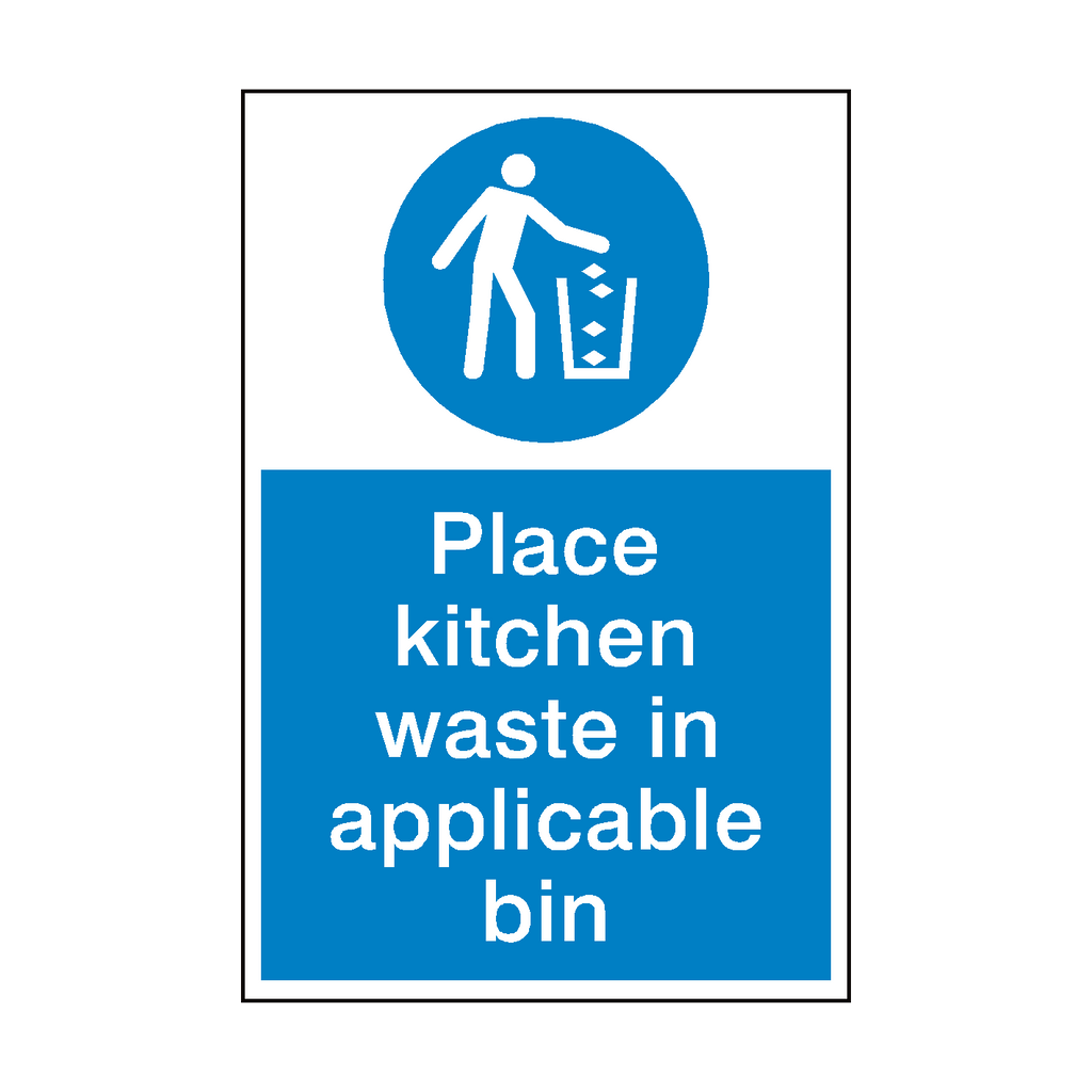 Place Kitchen Waste In Bin Sticker | Safety-Label.co.uk