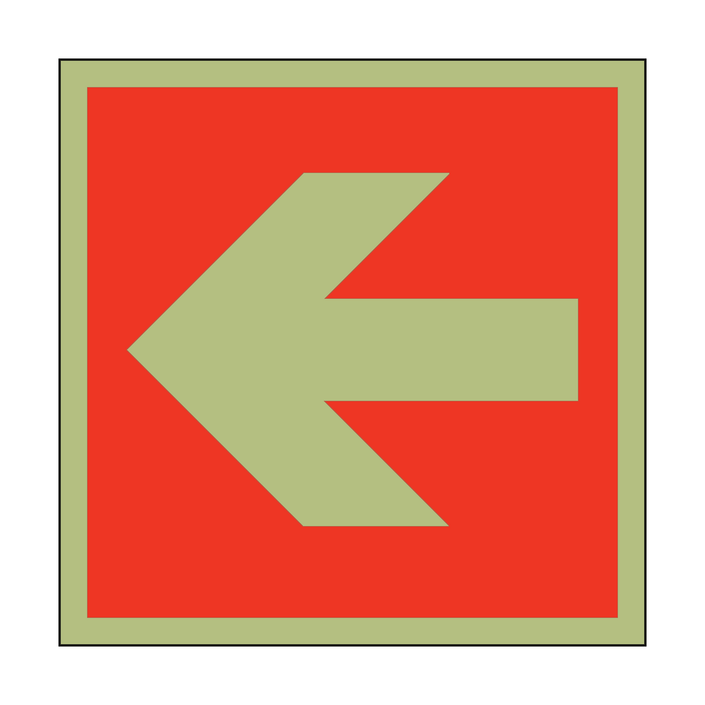 Photoluminescent Arrow Safety Sticker Left | Safety-Label.co.uk