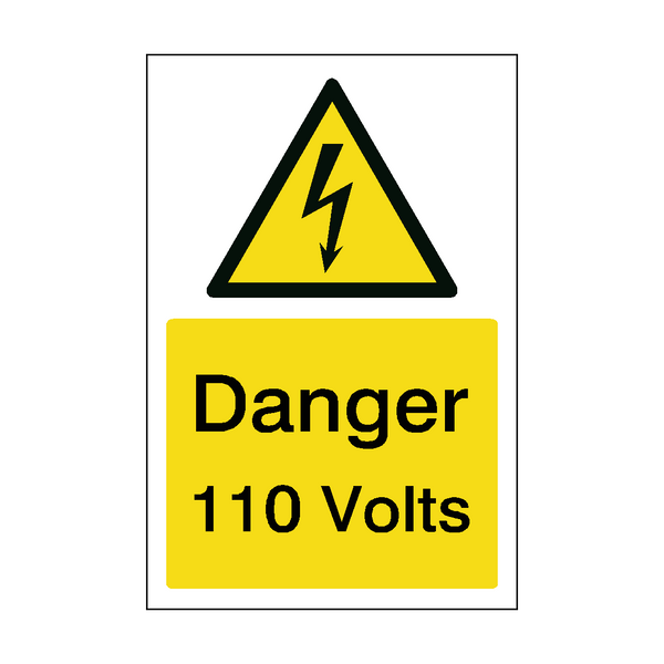 110 Volts Electrical Safety Sign | Safety-Label.co.uk
