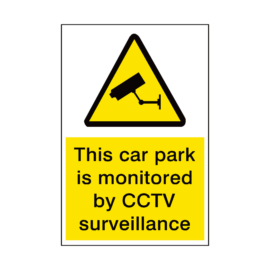 Car Park Monitored By CCTV Security Sticker | Safety-Label.co.uk