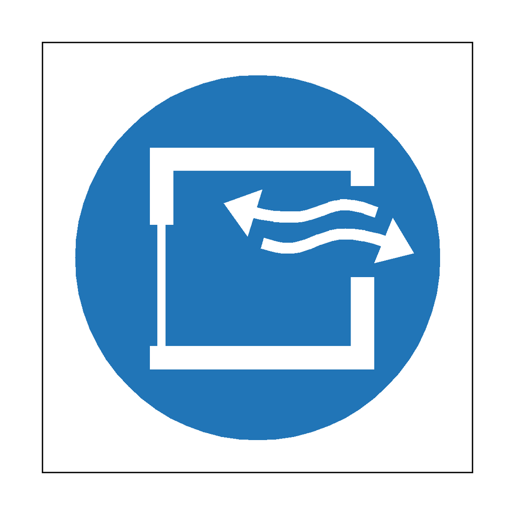 Ensure Continuous Ventilation Symbol Label | Safety-Label.co.uk