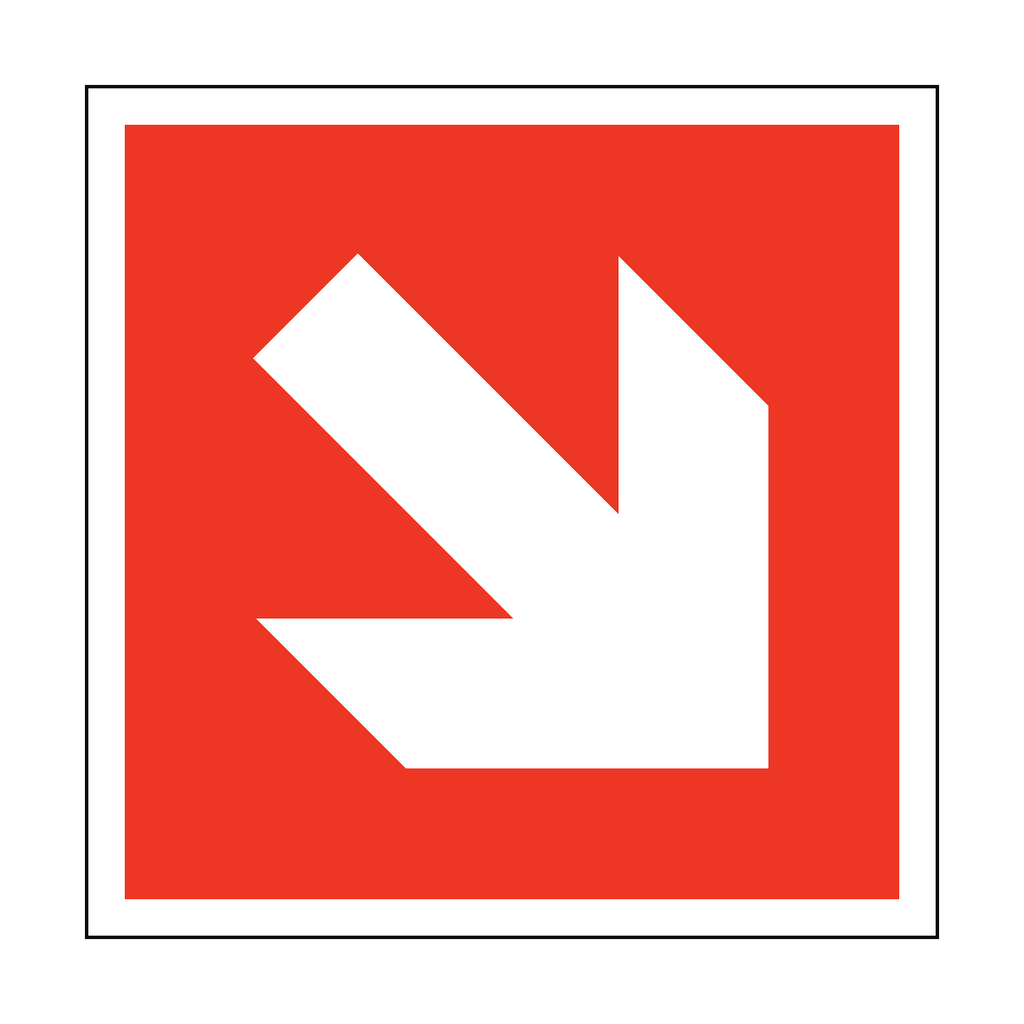 Arrow Safety Sign Down Right | Safety-Label.co.uk