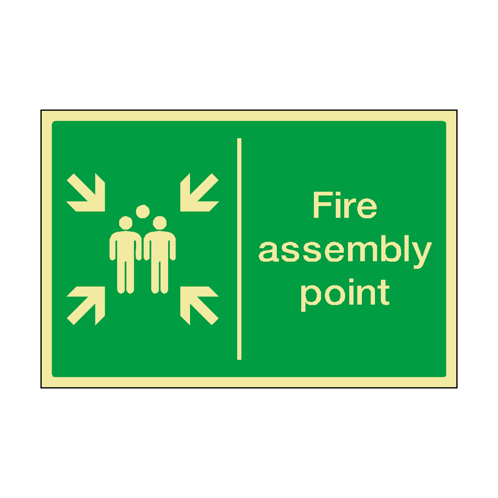 Fire Assembly Point Horizontal Alternate Photoluminescent Sticker