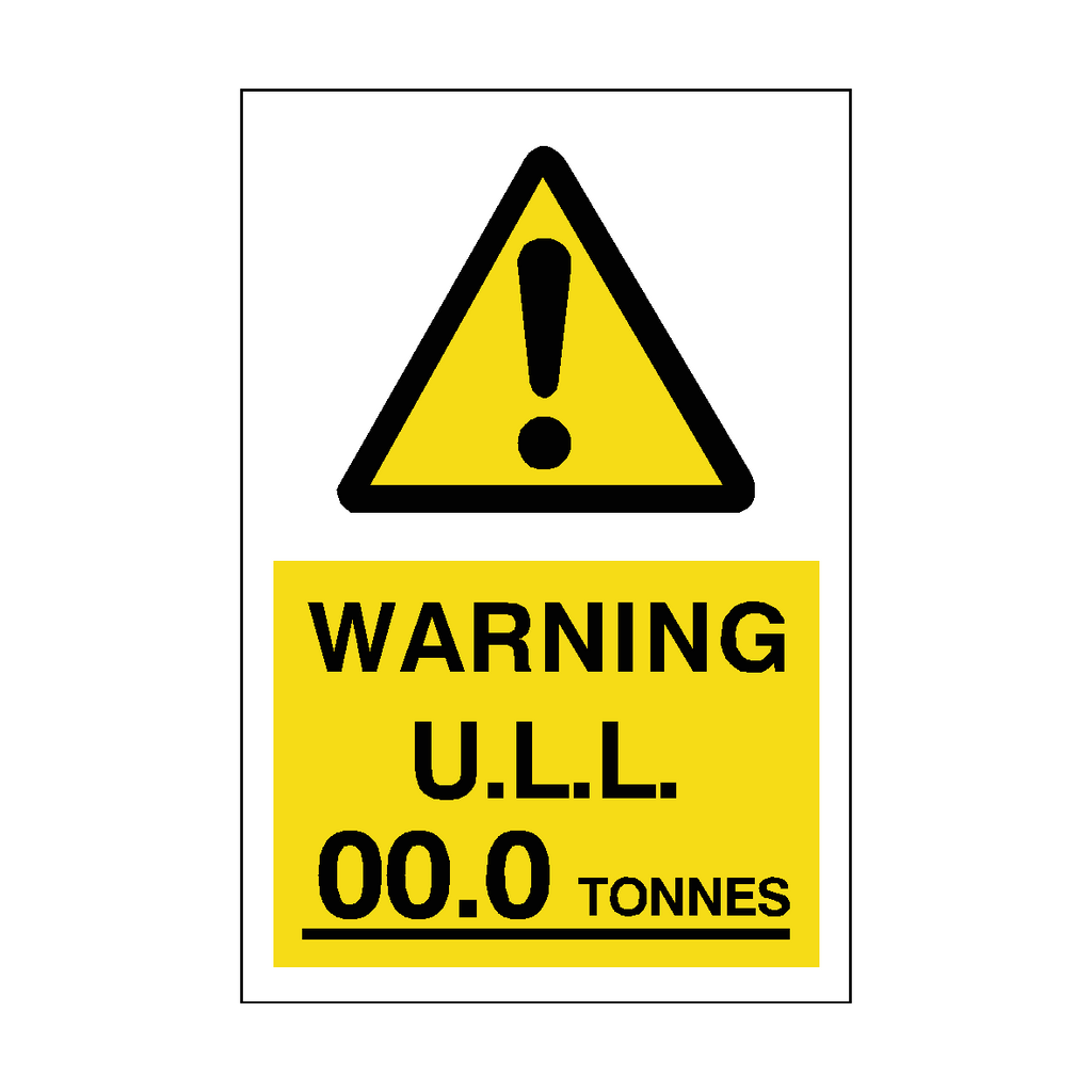 Unladen Load Sticker Tonnes Custom Weight