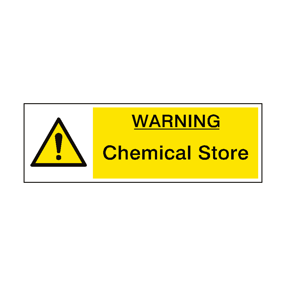 Caution Chemical Store Hazard Sticker | Safety-Label.co.uk