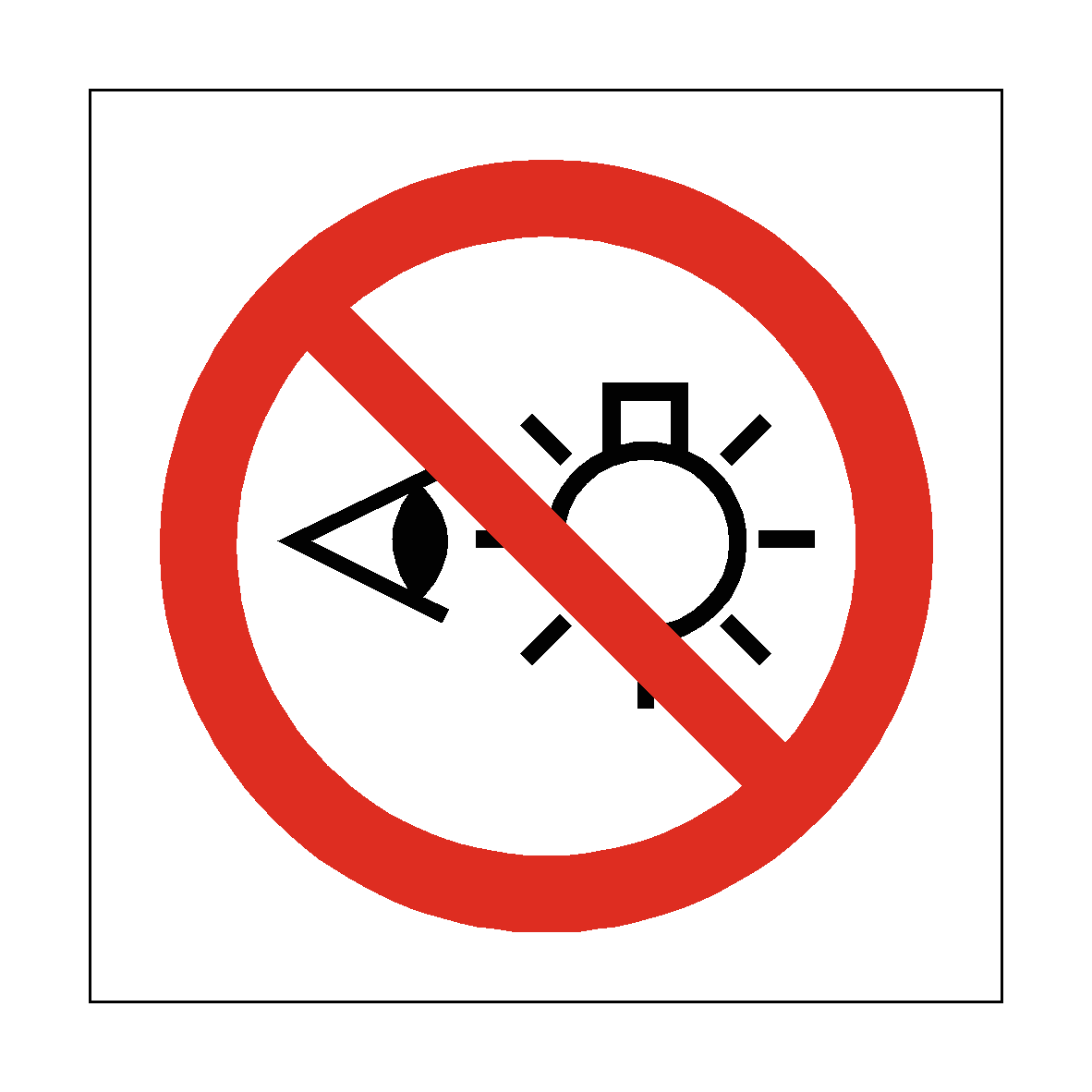 Do Not Stare At Light Source Symbol Sign