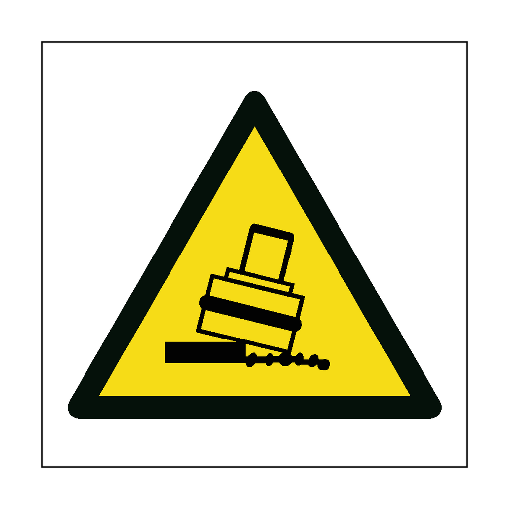 Tipping Over While Rolling Hazard Symbol Sign | Safety-Label.co.uk