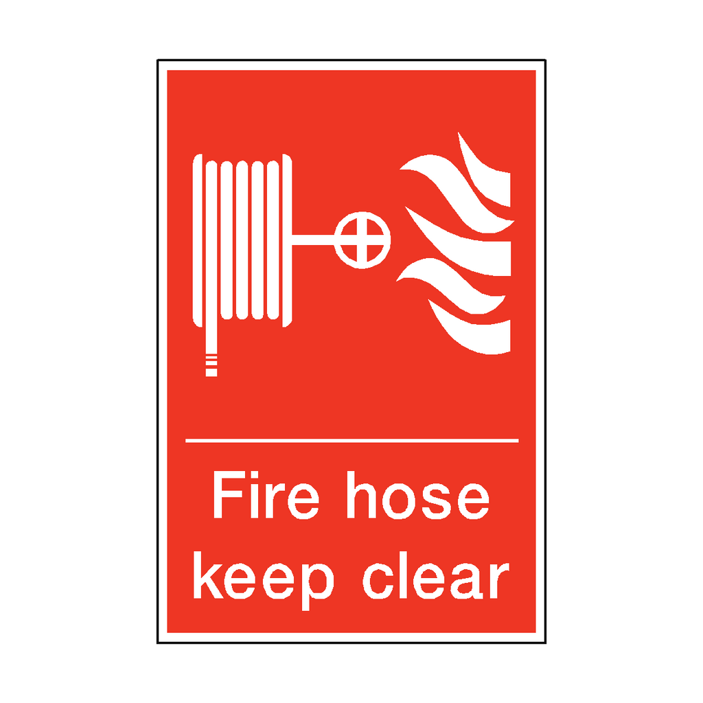 Fire Hose Keep Clear Sign | Safety-Label.co.uk
