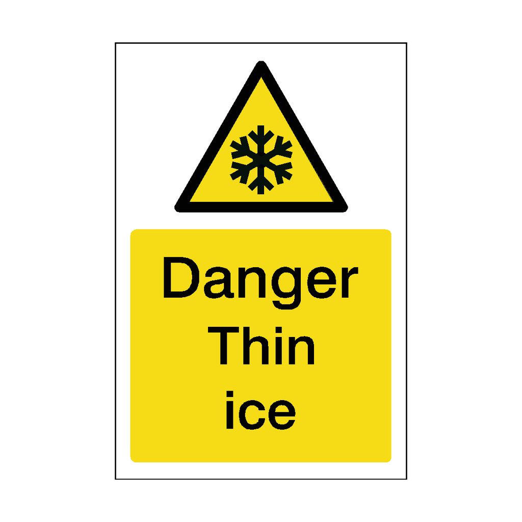 Thin Ice Sticker | Safety-Label.co.uk