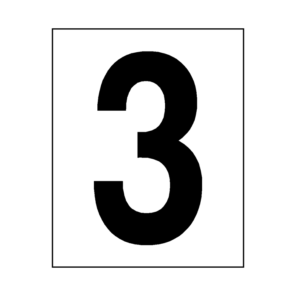 Number 3 Sign Black | Safety-Label.co.uk