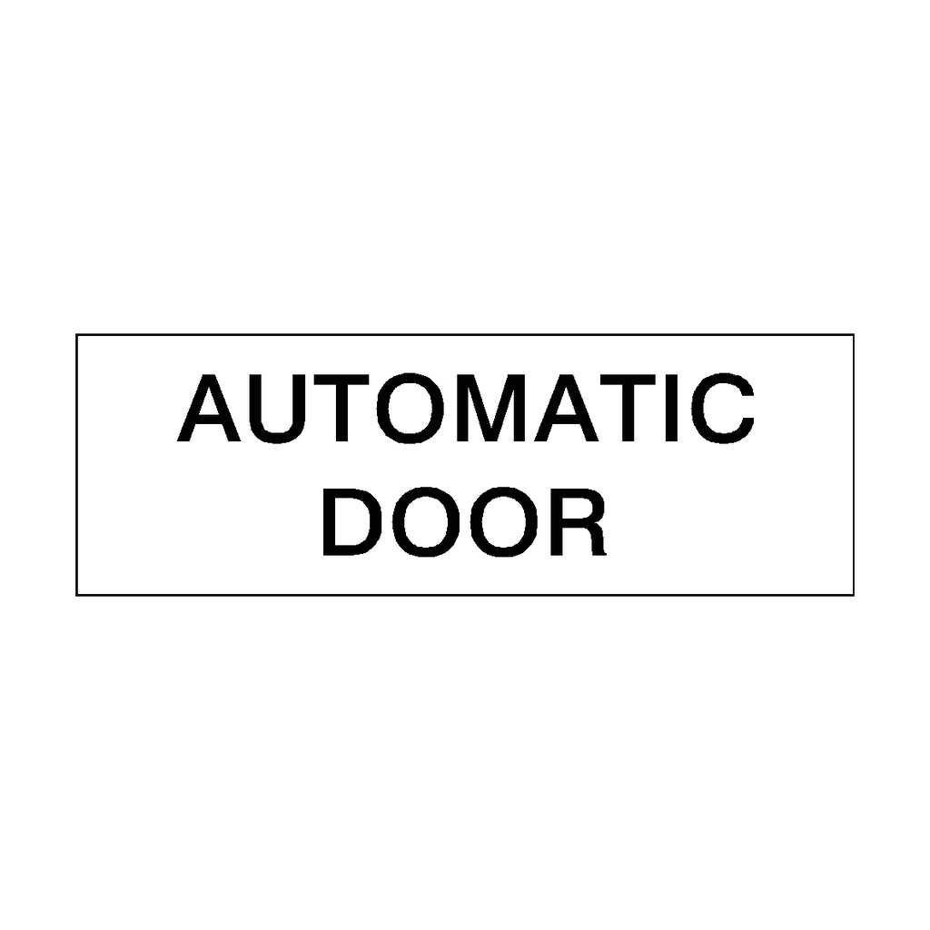 Black Automatic Door Sticker Horizontal | Safety-Label.co.uk