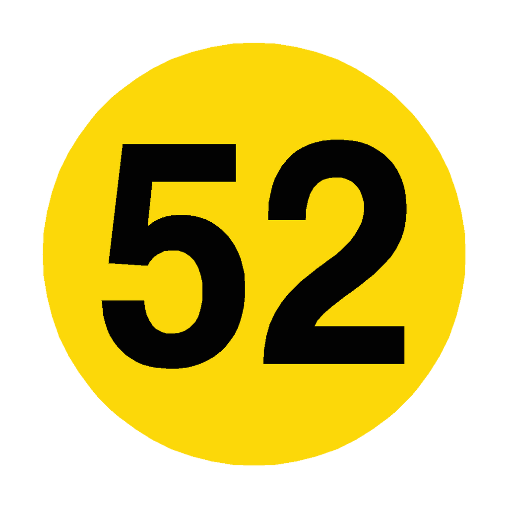 Number 52 Floor Marker SafetyLabel.co.uk