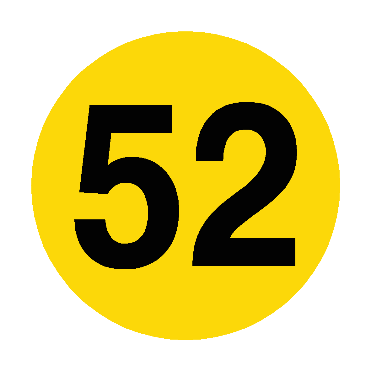 Number 52 Floor Marker