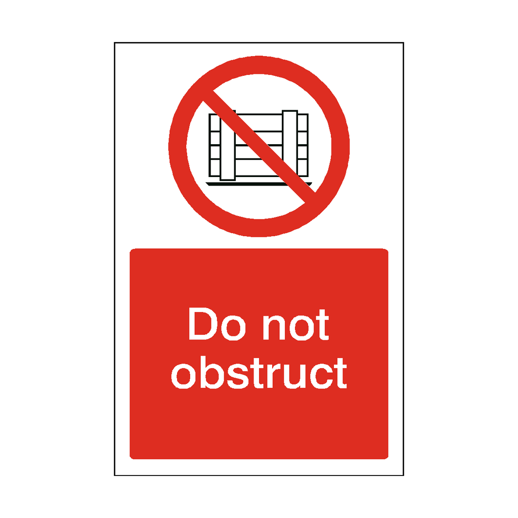 Do Not Obstruct Sticker