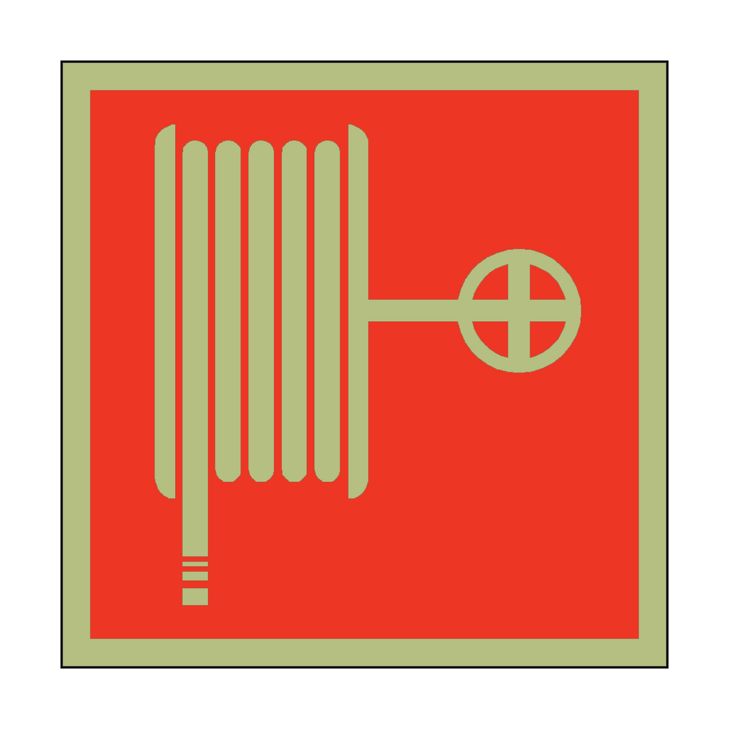 Photoluminescent Fire Hose Reel Symbol Safety Sticker | Safety-Label.co.uk