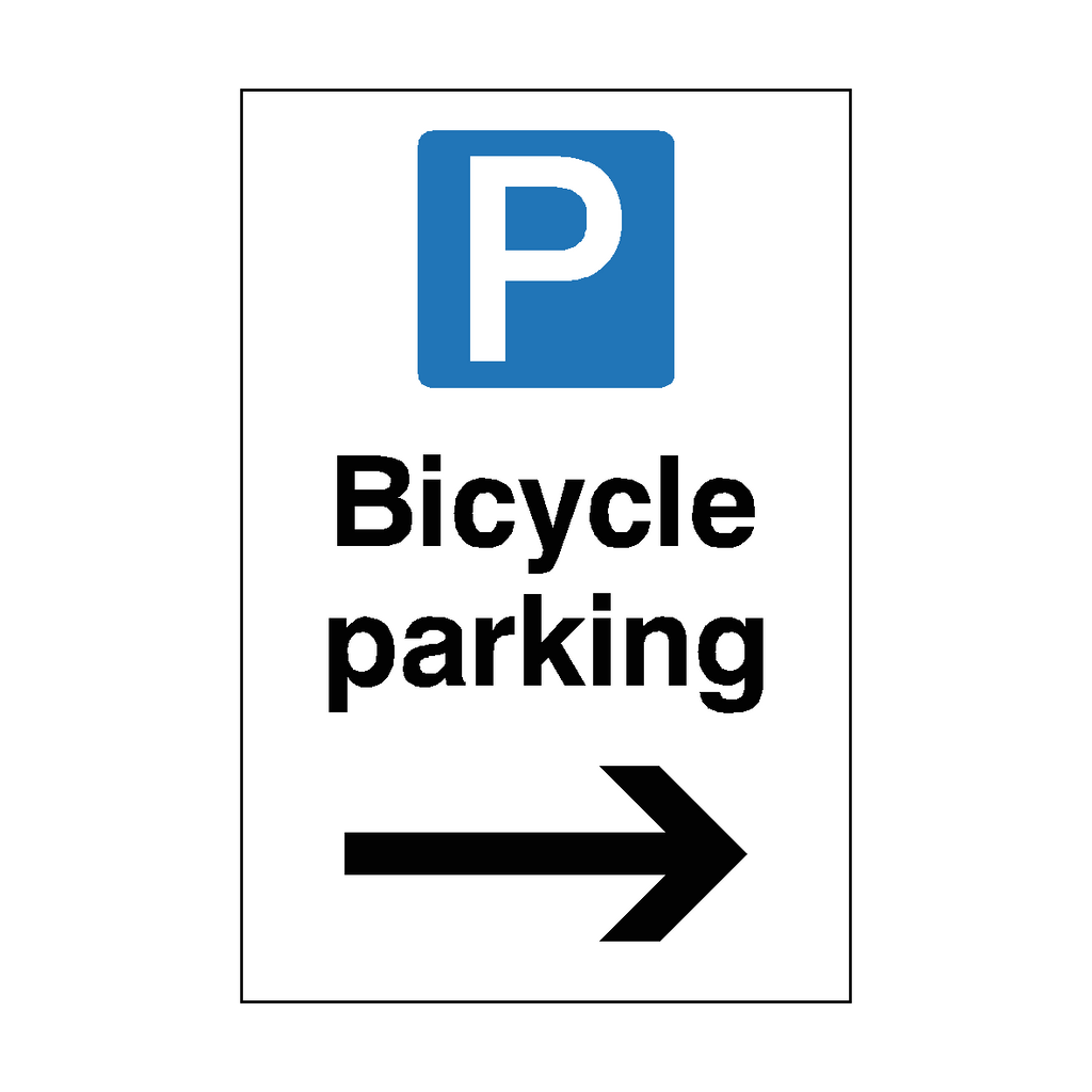 Bicycle Parking Sign Arrow Right | Safety-Label.co.uk