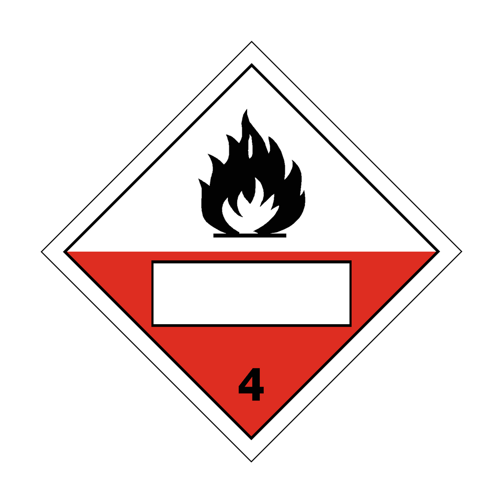 Spontaneously Combustible Text Box Sticker | Safety-Label.co.uk