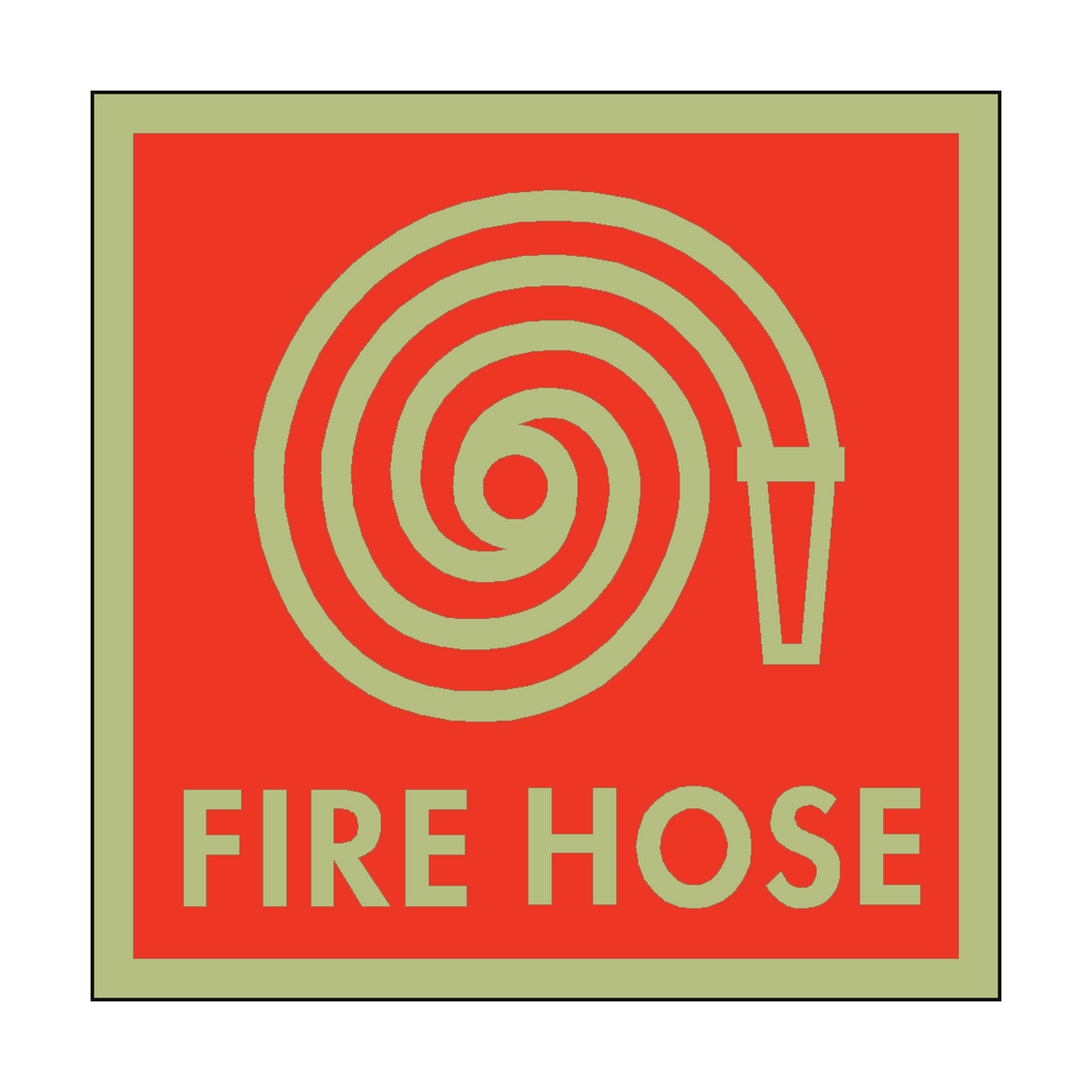 Photoluminescent Fire Hose Symbol Safety Sticker | Safety-Label.co.uk