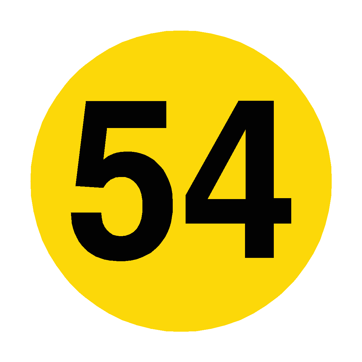 Number 54 Floor Marker | Safety-Label.co.uk