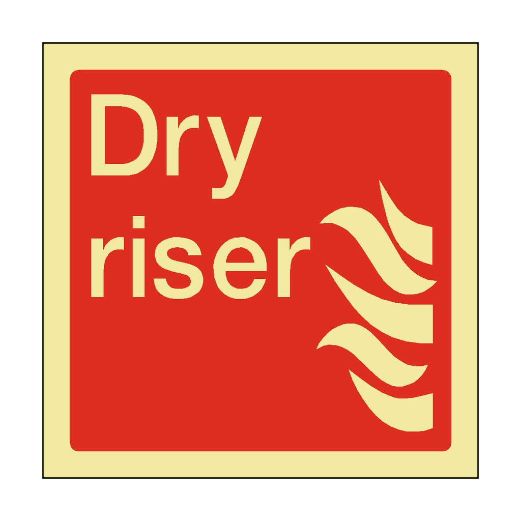 Photoluminescent Dry Riser Square Sticker