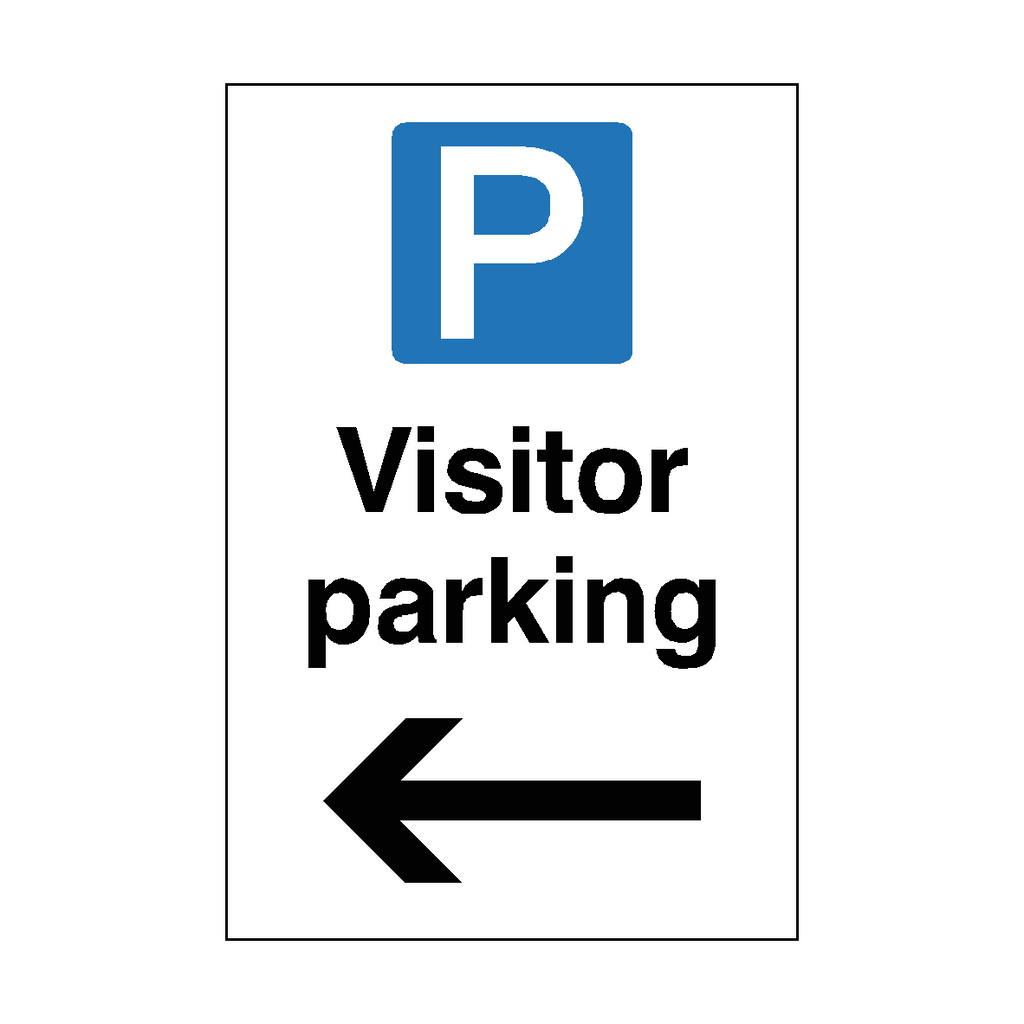 Visitor Parking Sign Arrow Left | Safety-Label.co.uk