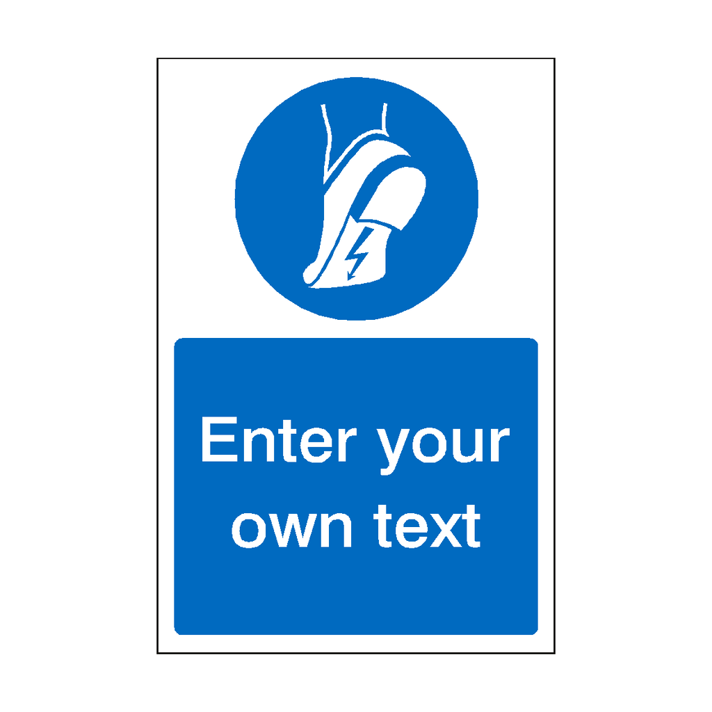 Wear Anti Static Footwear Custom Mandatory Sign | Safety-Label.co.uk