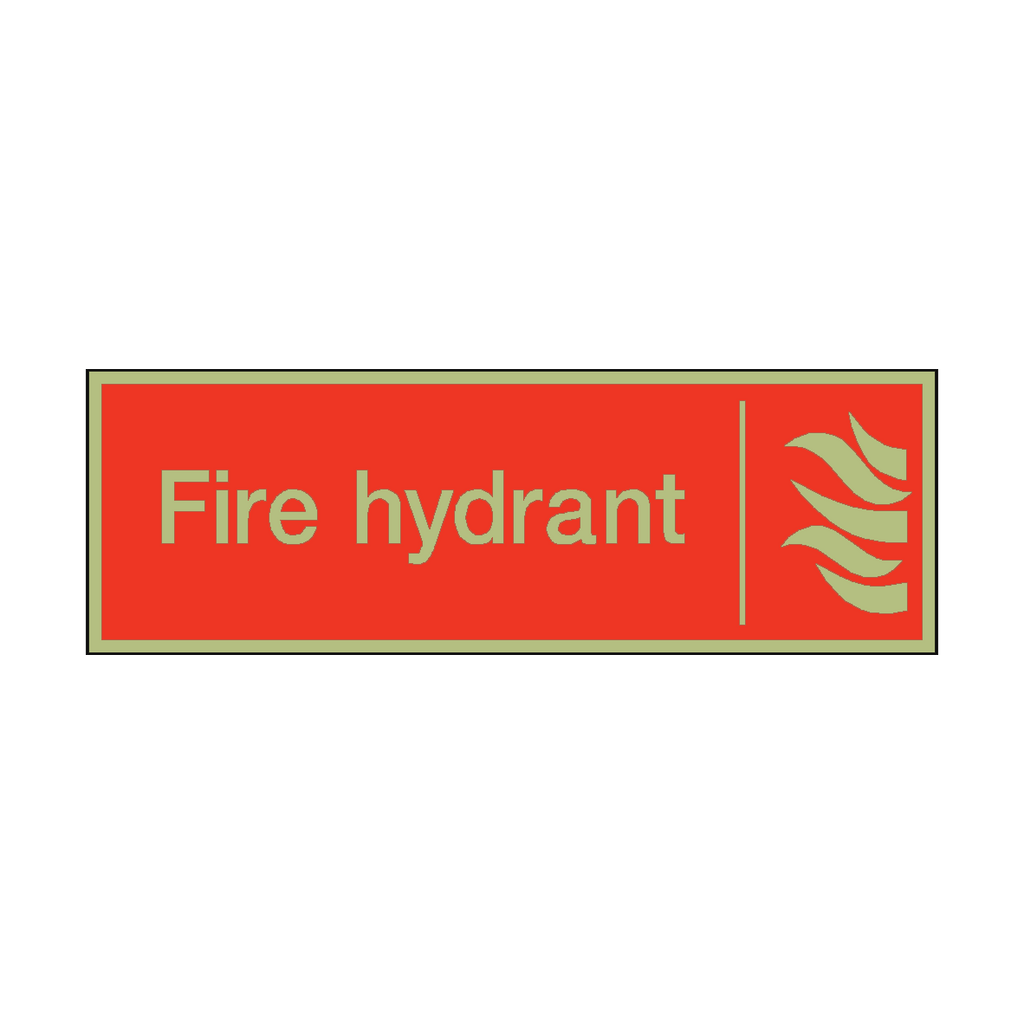Photoluminescent Fire Hydrant Safety Sign | Safety-Label.co.uk