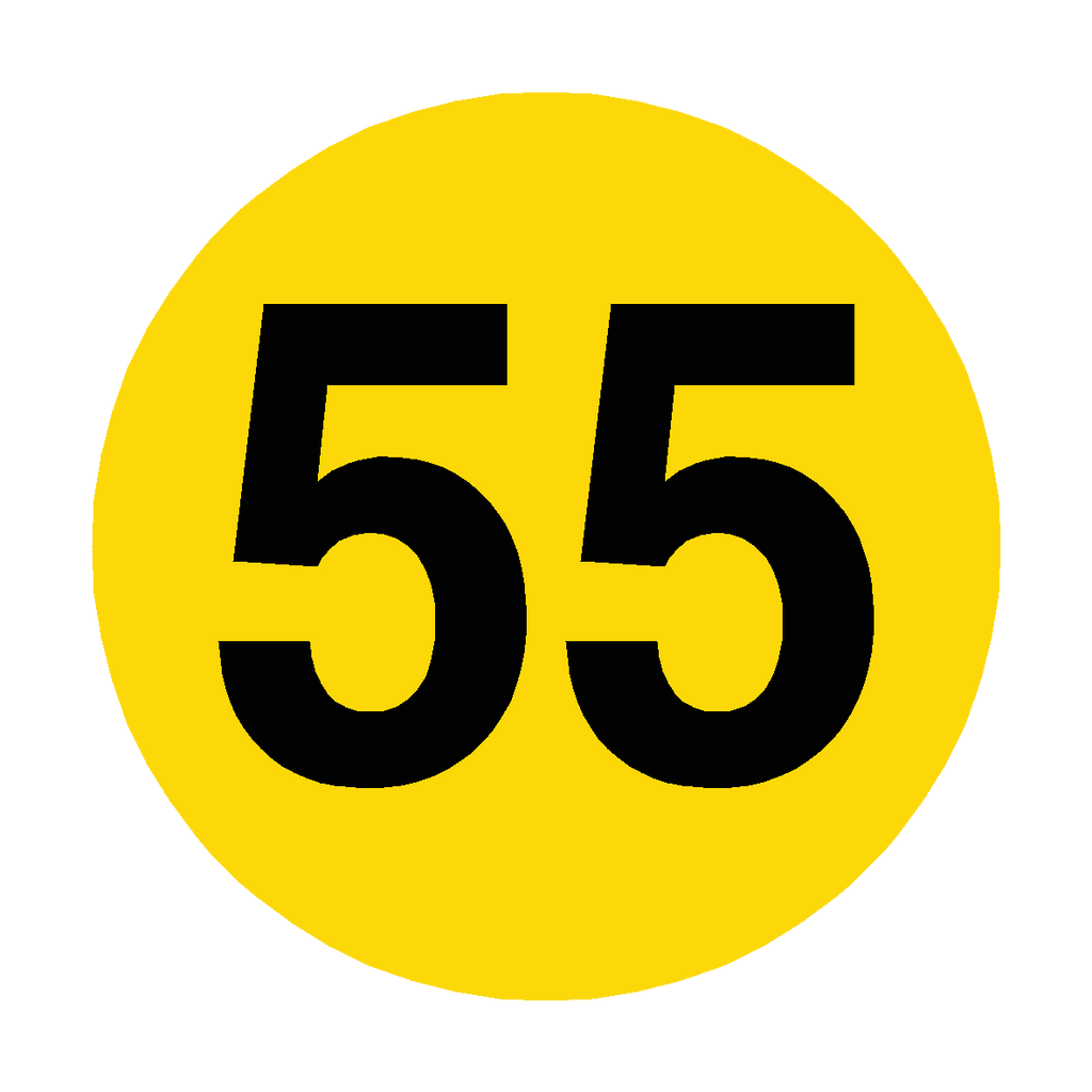 Number 55 Sign Post Number 55 Floor Marker