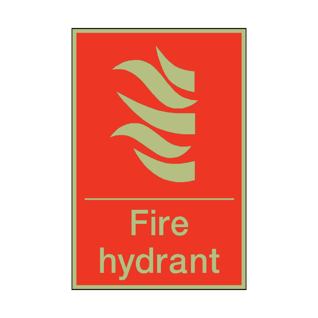 Photoluminescent Fire Hydrant Sign | Safety-Label.co.uk