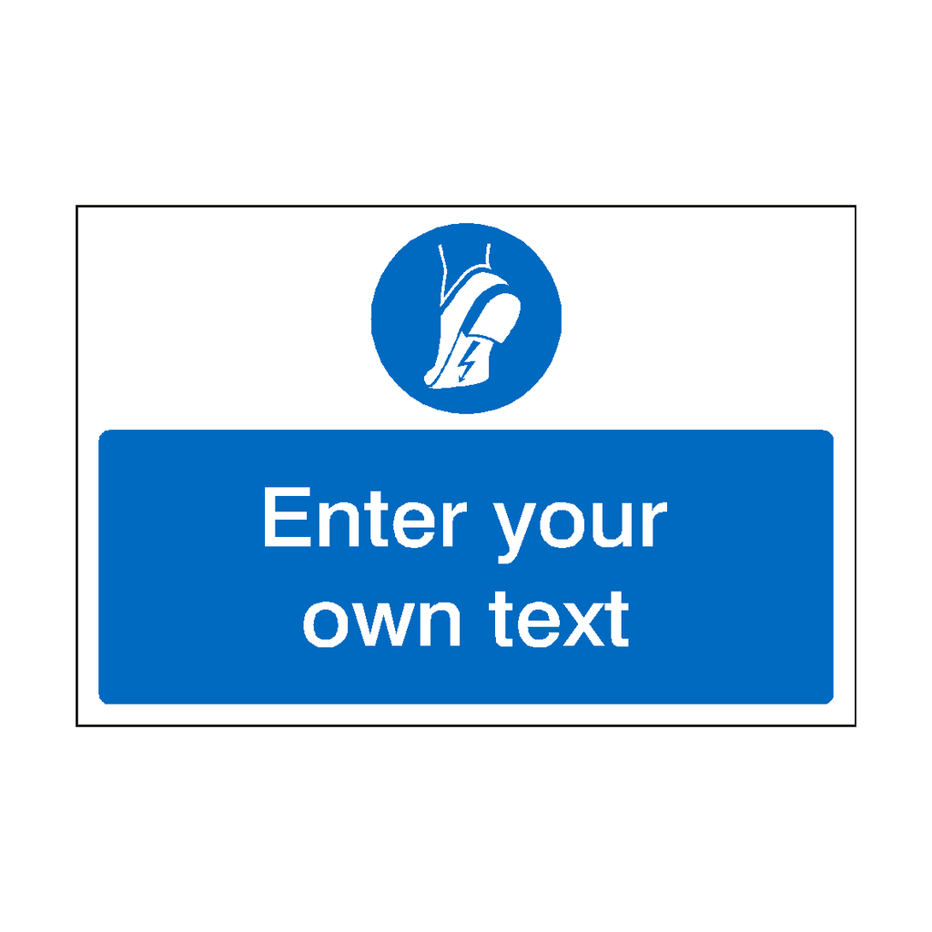 Wear Anti Static Footwear Custom Safety Sign | Safety-Label.co.uk
