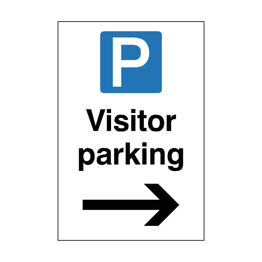 Visitor Parking Sign Arrow Right | Safety-Label.co.uk