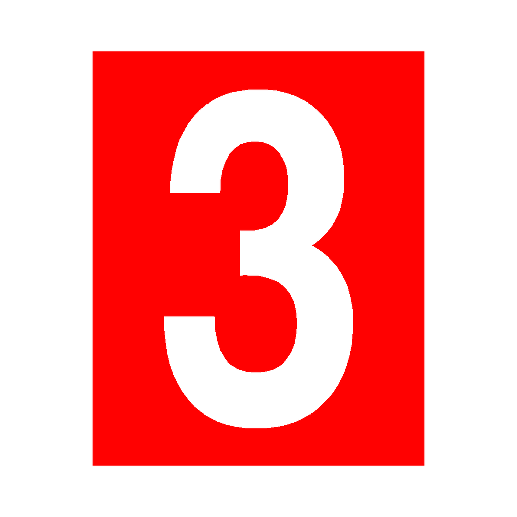 Red Number 3 Sign