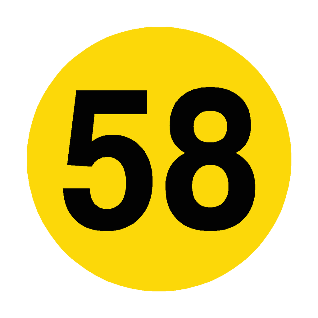 Number 58 Floor Marker | Safety-Label.co.uk