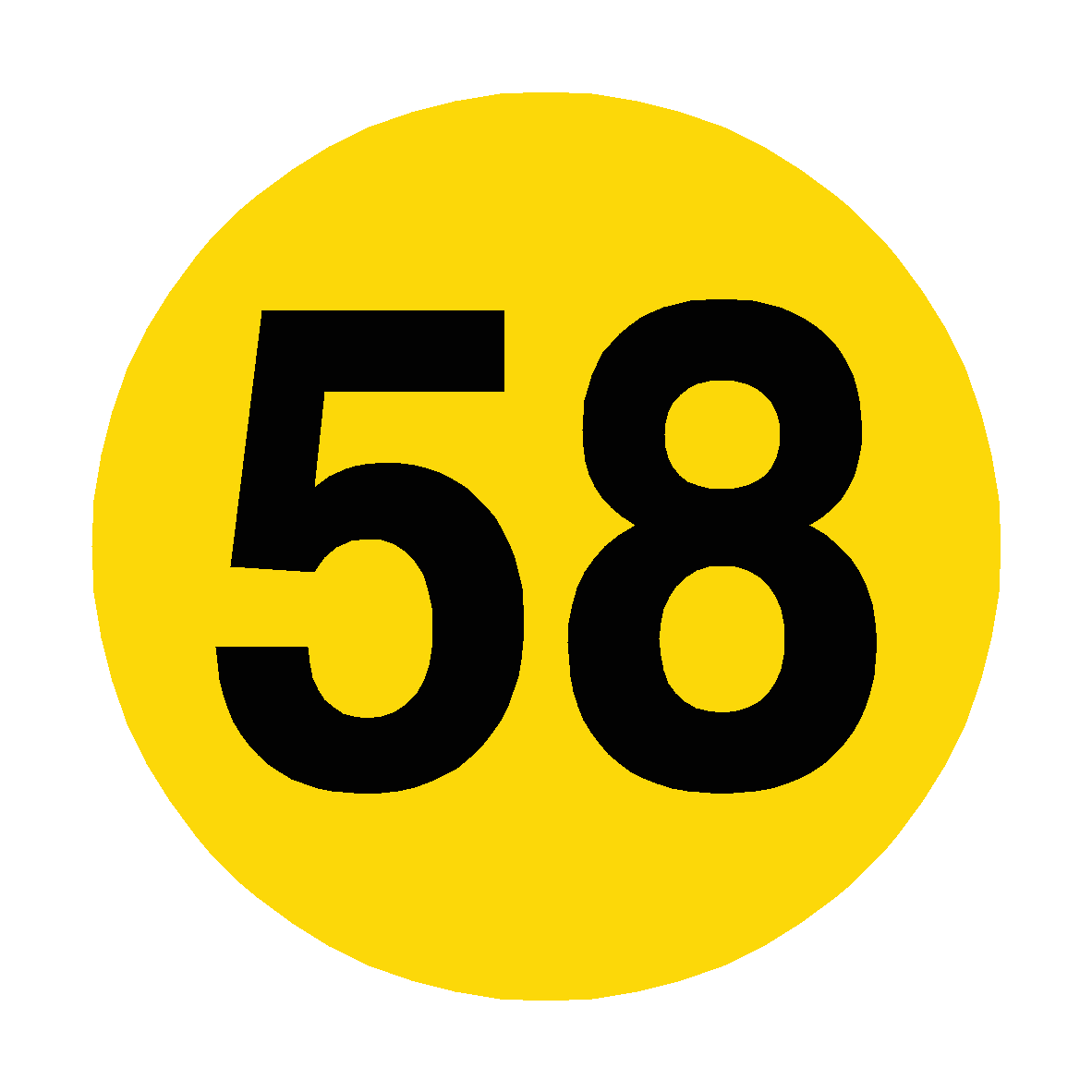 Number 58 Floor Marker